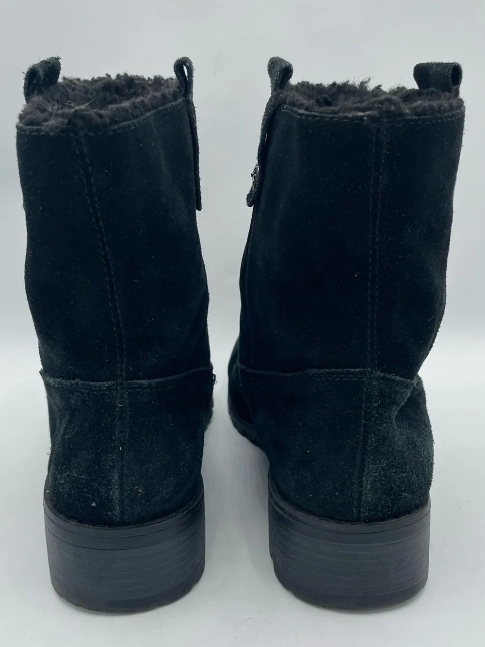 Bjorndal Aspen Black Suede Fleece-Lined Short Winter Boots